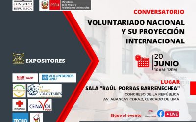 INVITACIÓN : “Voluntariado nacional y su proyección internacional: Reflexiones sobre el voluntariado en el Perú, los desafíos de los nuevos escenarios globales y su rol en la región”